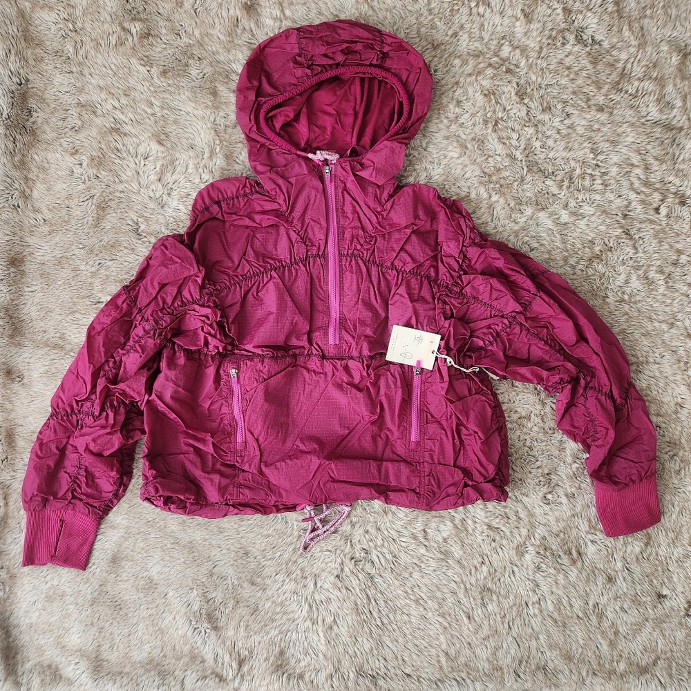 Free People FP Movement Happy Camper Pullover Misty Plum Windbreaker Jacket - Picture 3 of 15